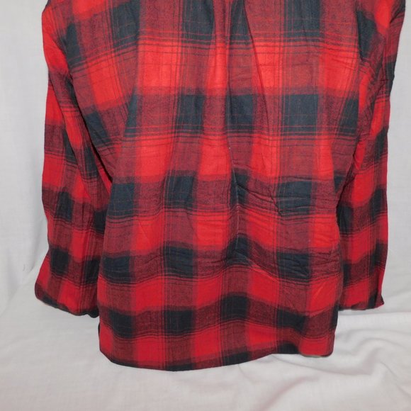 Eddie Bauer Mens  XLT Relaxed Fit Field Flannel Red Black Plaid Shirt NEW w Tag - Picture 10 of 11